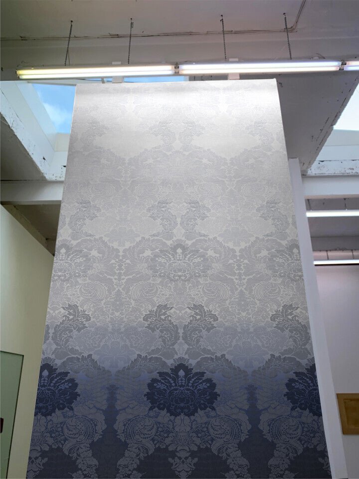 Disappearing Damask Superwide Wallpaper Panel - Blue - Timorous Beasties - ROR/DISD/OBRN/06 - Premier Wallcovering