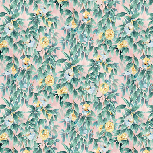 Disco Lemons Wallpaper - Dusty Teal - Brand McKenzie - BMGI006/04D - Premier Wallcovering