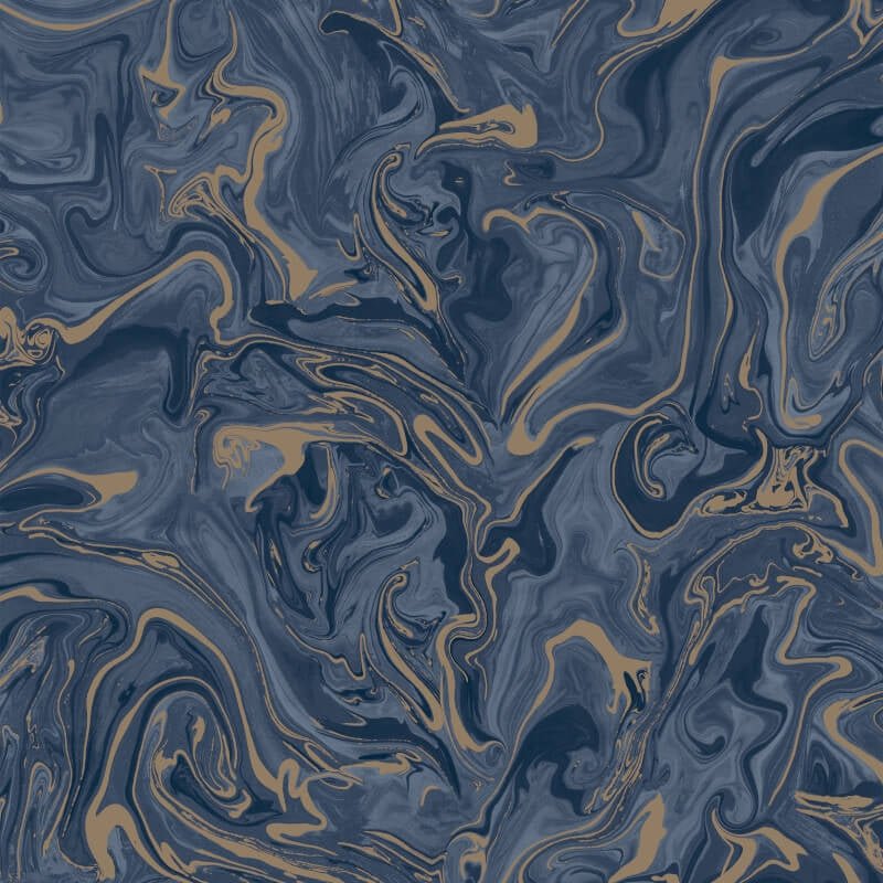 Distinctive Marble Metallic Wallpaper - Navy/Gold - Fine Décor - FD43055 - Premier Wallcovering