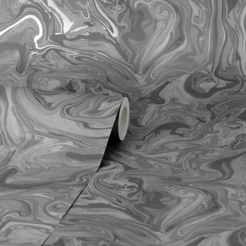 Distinctive Marble Metallic Wallpaper - Charcoal/Grey - Fine Décor - FD43057 - Premier Wallcovering