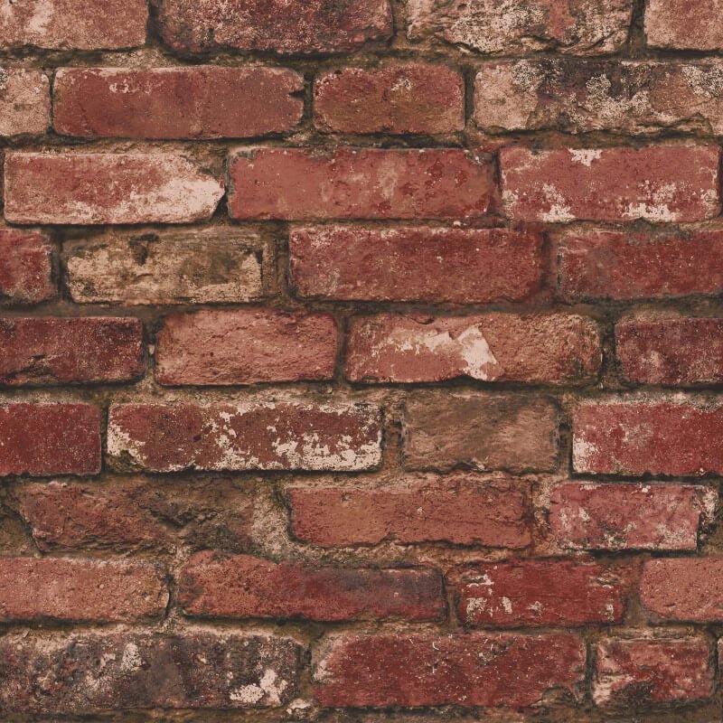 Distinctive Rustic Brick Wallpaper - Red - Fine Décor - FD31285 - Premier Wallcovering