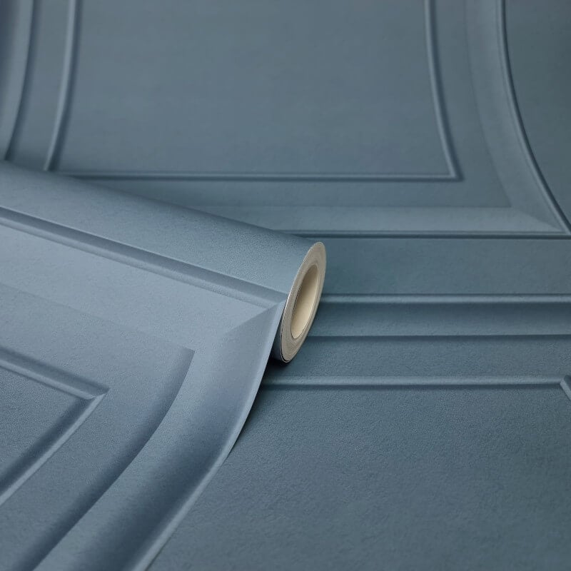 Distinctive Square Panel Wallpaper - Blue - Fine Décor - FD43681 - Premier Wallcovering