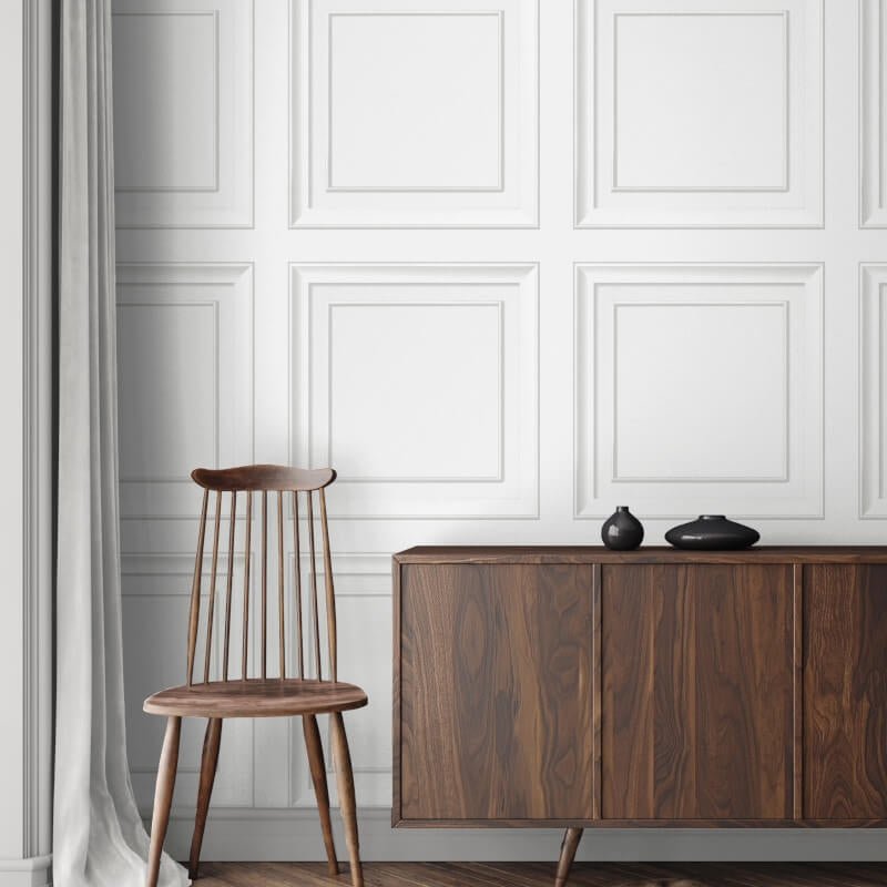 Distinctive Square Panel Wallpaper - White - Fine Décor - FD43298 - Premier Wallcovering