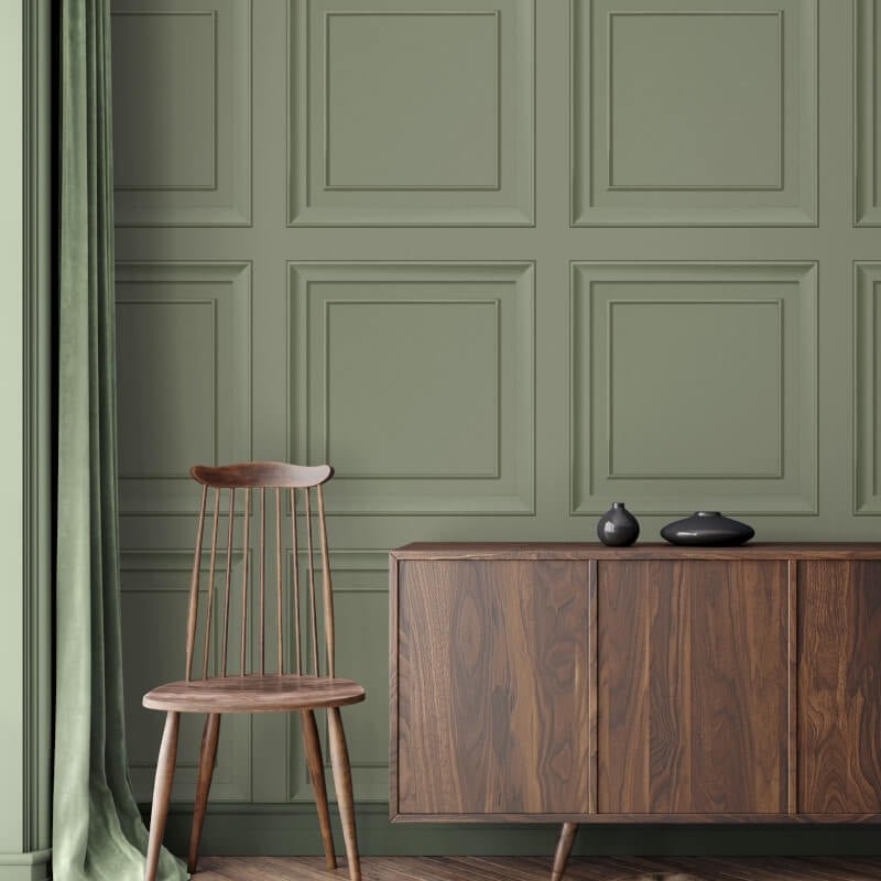 Distinctive Square Panel Wallpaper - Sage - Fine Décor - FD43390 - Premier Wallcovering