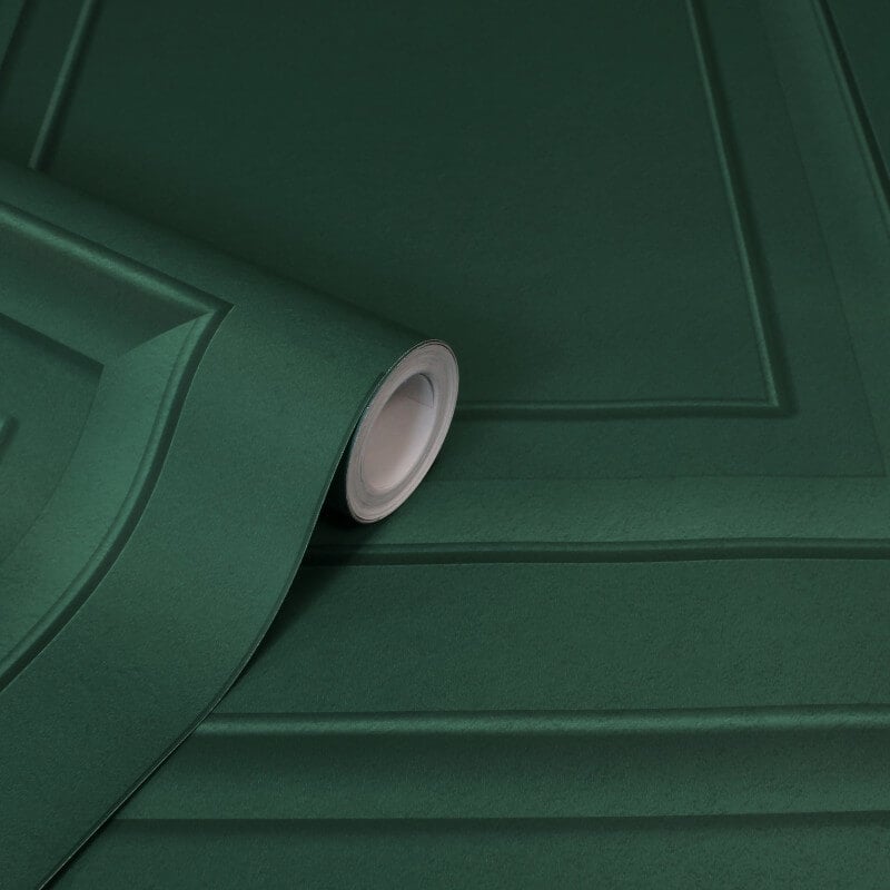 Distinctive Square Panel Wallpaper - Emerald - Fine Décor - FD43469 - Premier Wallcovering