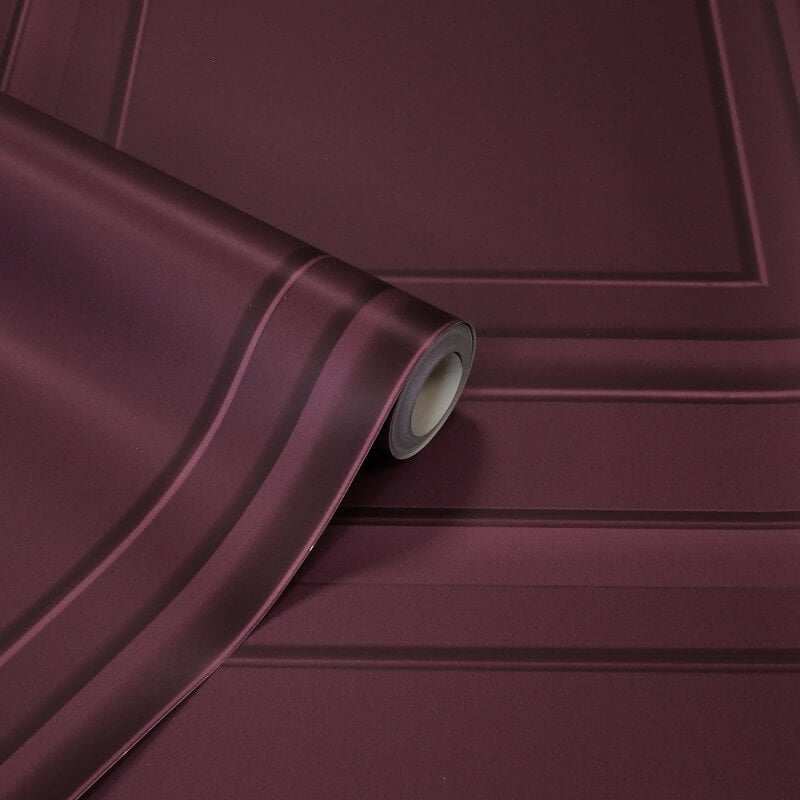Distinctive Square Panel Wallpaper - Mulberry - Fine Décor - FD43468 - Premier Wallcovering