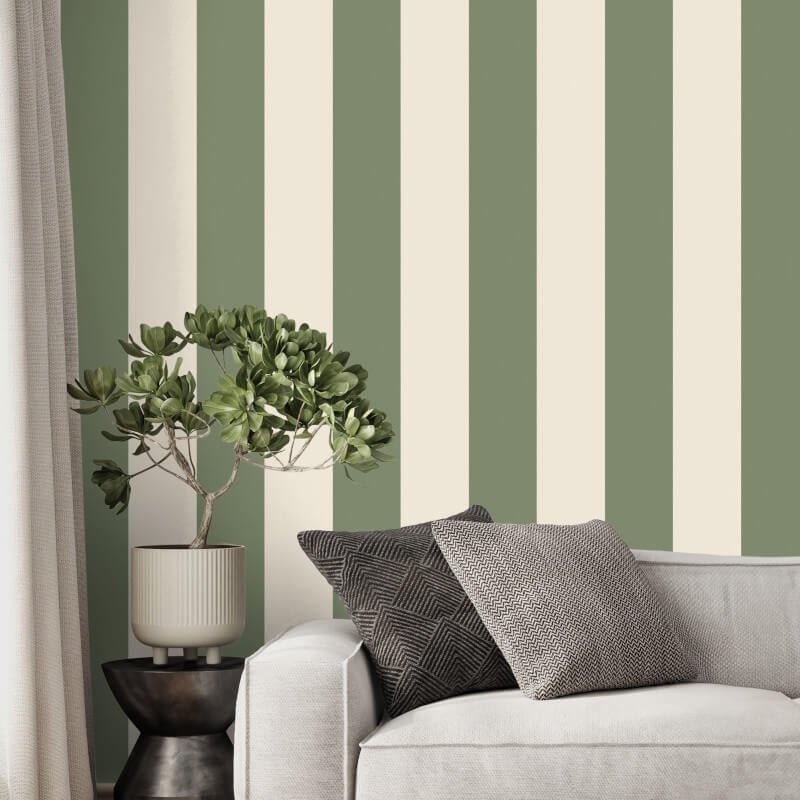 Distinctive Stripe Wallpaper - Sage - Fine Décor - FD43683 - Premier Wallcovering