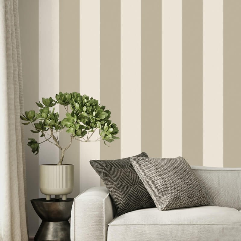 Distinctive Stripe Wallpaper - Natural - Fine Décor - FD43682 - Premier Wallcovering