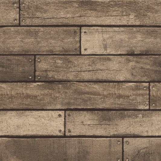 Distinctive Wooden Plank Effect Wallpaper - Brown - Fine Décor - FD31289 - Premier Wallcovering