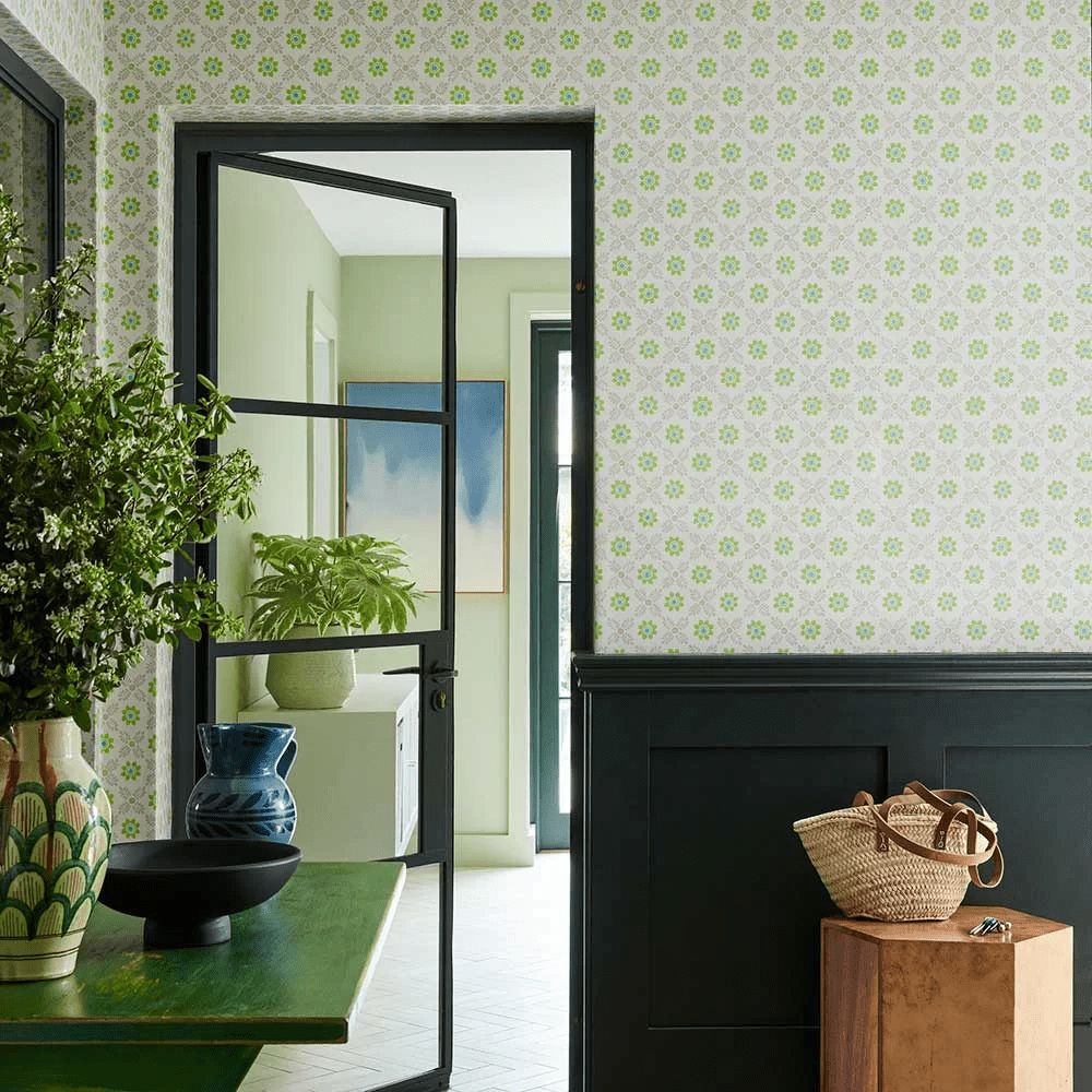 Ditsy Block Wallpaper - Phthalo - Little Greene - 0267DIPHTHA - Premier Wallcovering