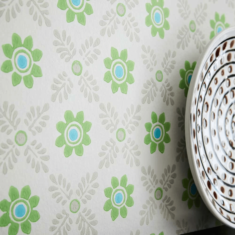 Ditsy Block Wallpaper - Phthalo - Little Greene - 0267DIPHTHA - Premier Wallcovering