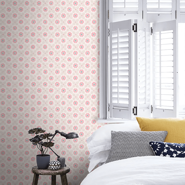 Ditsy Block Wallpaper - Carmine - Little Greene - 0267DICARMI - Premier Wallcovering