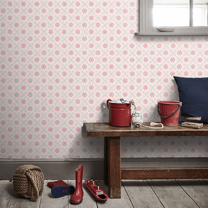 Ditsy Block Wallpaper - Carmine - Little Greene - 0267DICARMI - Premier Wallcovering