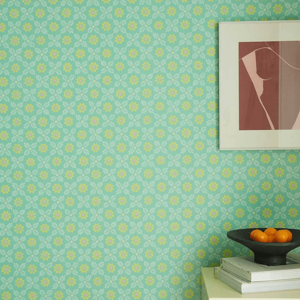 Ditsy Block Wallpaper - Green Verditer - Little Greene - 0267DIGREEN - Premier Wallcovering