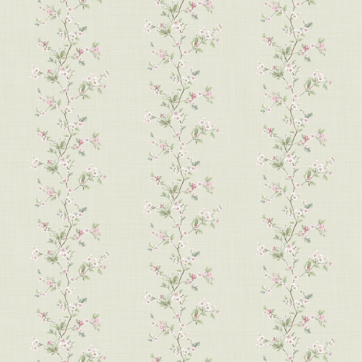 Ditsy Hawthorn Stripe Wallpaper - Sage - Lucie Annabel - LAN100421 - Premier Wallcovering
