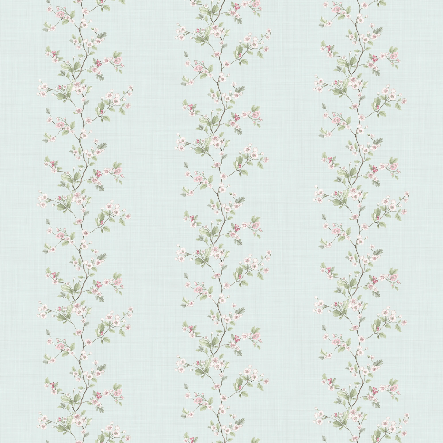 Ditsy Hawthorn Stripe Wallpaper - Duck Egg - Lucie Annabel - LAN100419 - Premier Wallcovering