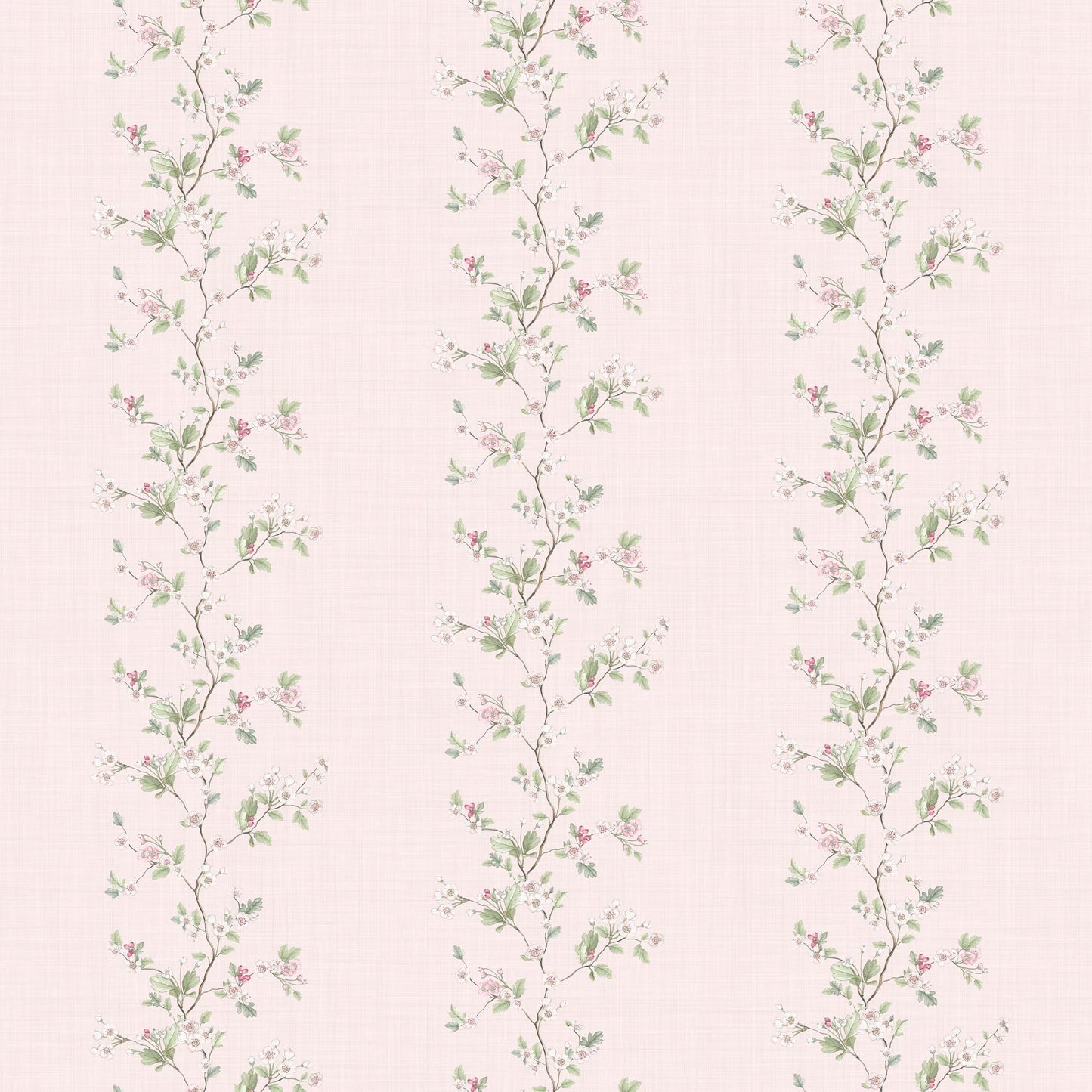 Ditsy Hawthorn Stripe Wallpaper - Soft Pink - Lucie Annabel - LAN100420 - Premier Wallcovering
