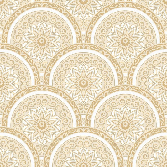 Divine Plates Metallic Wallpaper - Gold - SK Filson - SK10027 - Premier Wallcovering