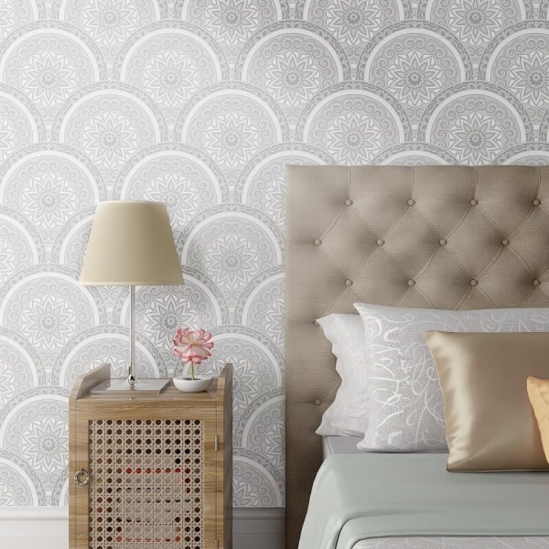 Divine Plates Metallic Wallpaper - Silver - SK Filson - SK10028 - Premier Wallcovering