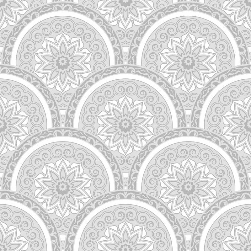 Divine Plates Metallic Wallpaper - Silver - SK Filson - SK10028 - Premier Wallcovering