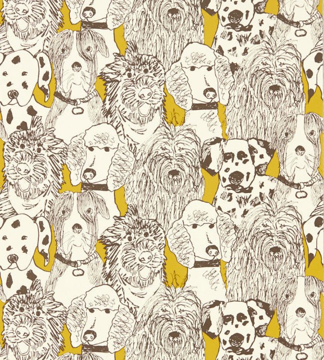 Doggy Day Care Wallpaper - Mustard - NHAW112945 - Scion - Premier Wallcovering