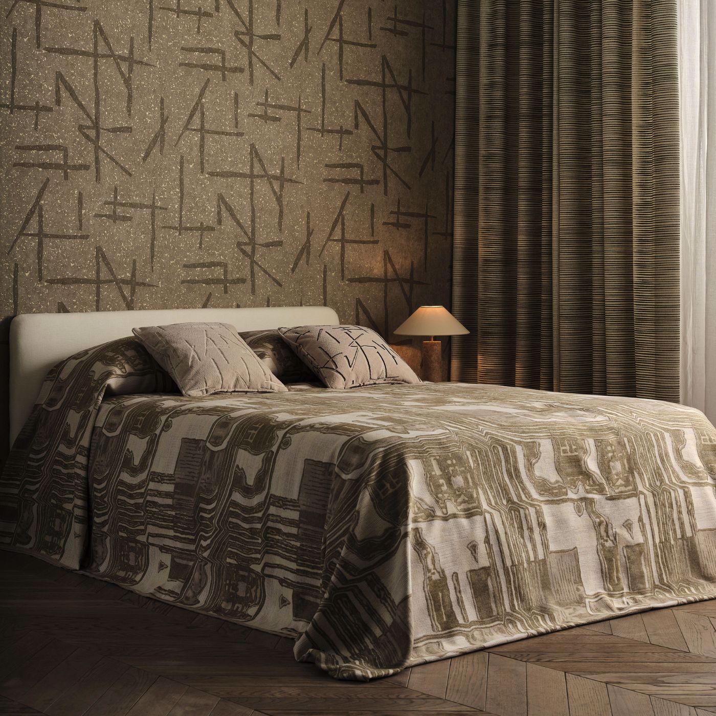 Dolmens Wallpaper - Sandstone / Gold - Harlequin - HDMW113330 - Premier Wallcovering