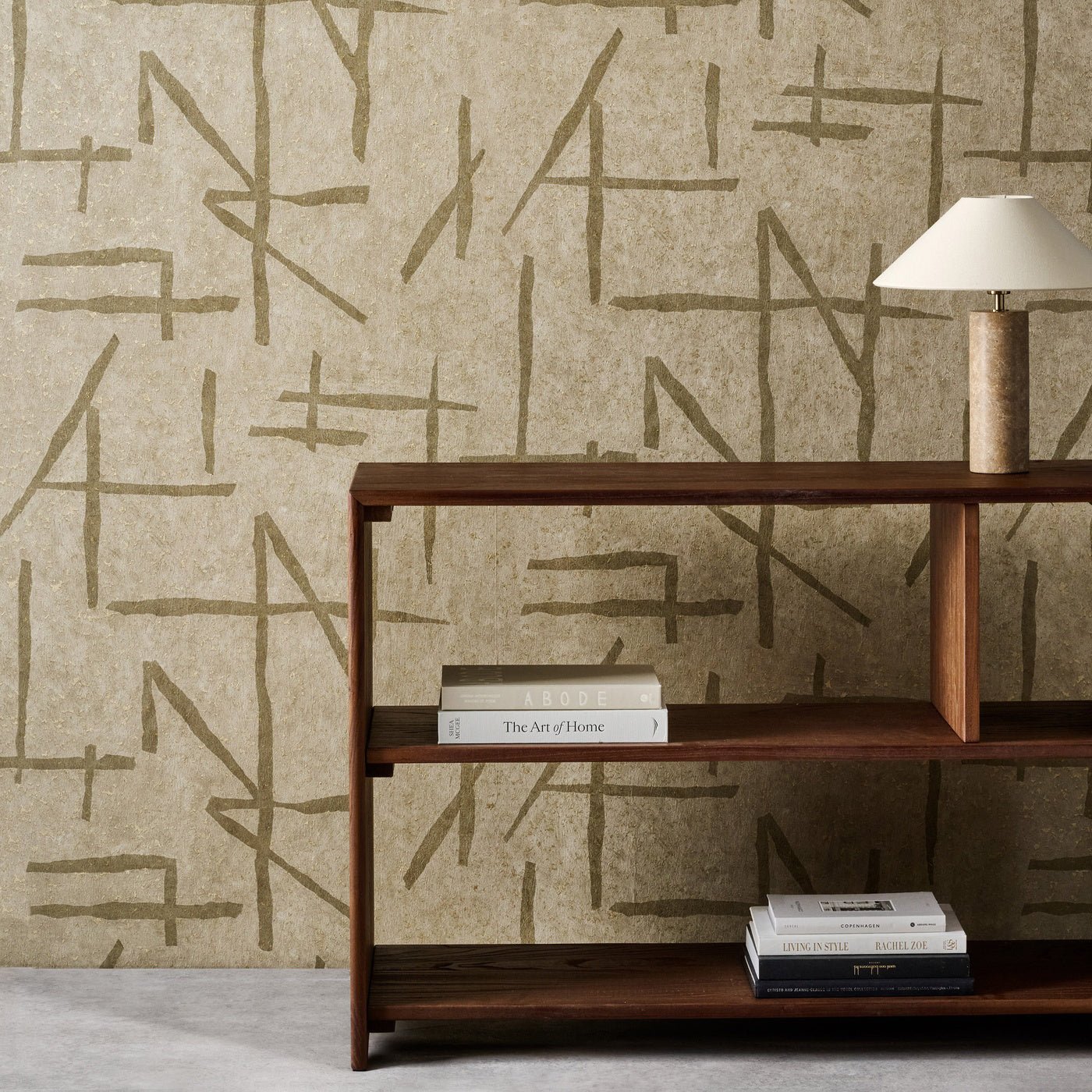 Dolmens Wallpaper - Sandstone / Gold - Harlequin - HDMW113330 - Premier Wallcovering