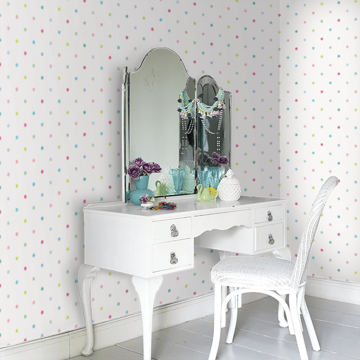 Doodle Spot Wallpaper - Candy Apple - Ohpopsi - WGU50153W - Premier Wallcovering