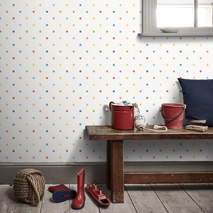 Doodle Spot Wallpaper - Royal Bright - Ohpopsi - WGU50157W - Premier Wallcovering
