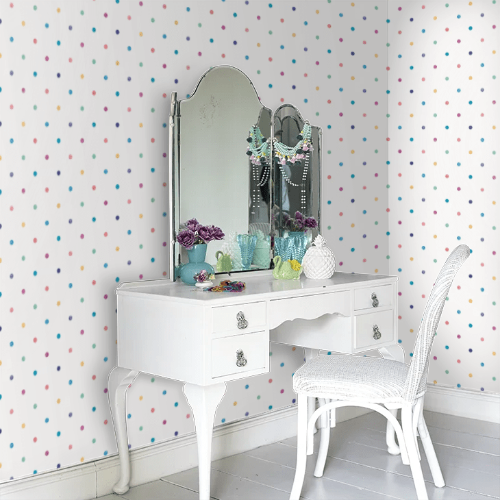Doodle Spot Wallpaper - Ink & Cornflower - Ohpopsi - WGU50155W - Premier Wallcovering