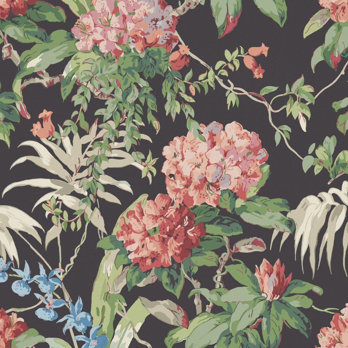 Dorchester Wallpaper - Black - Warner House - Premier Wallcovering