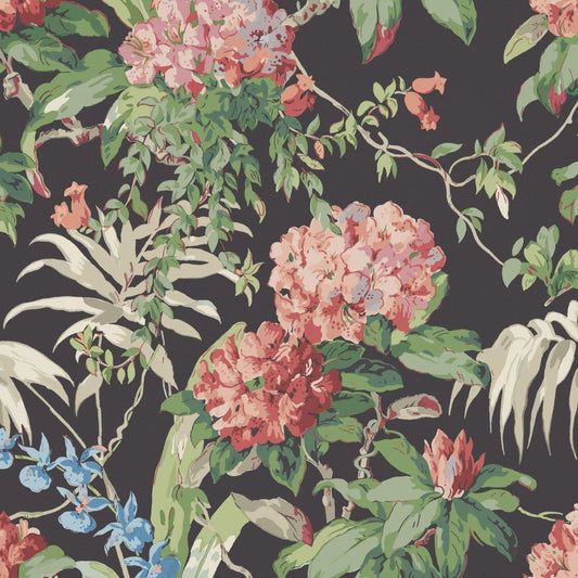 Dorchester Wallpaper - Black - Warner House - Premier Wallcovering