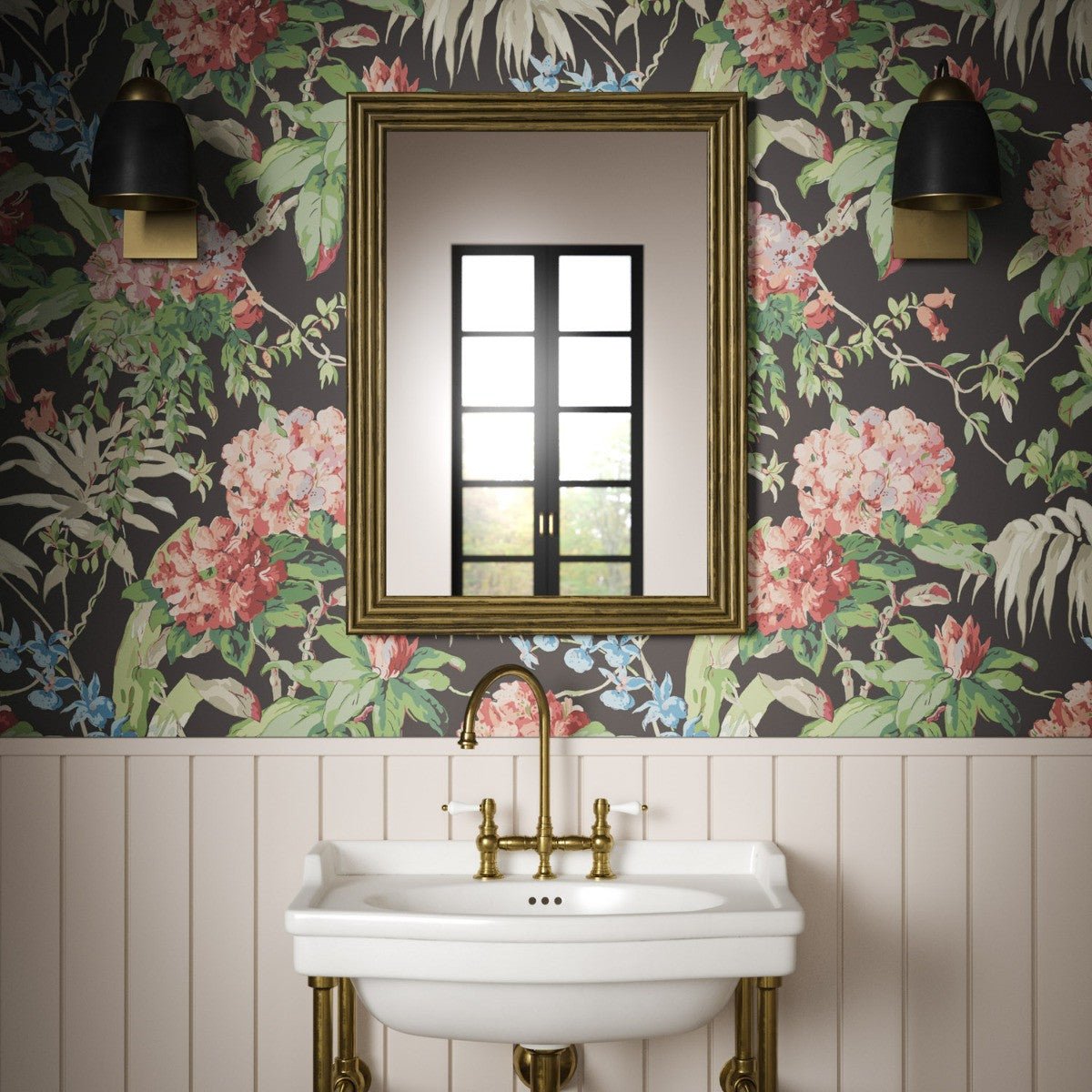 Dorchester Wallpaper - Black - Warner House - Premier Wallcovering