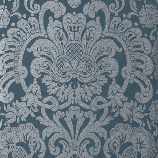 Dorian Damask Wallpaper - Navy - Thibaut - T89107 - Premier Wallcovering