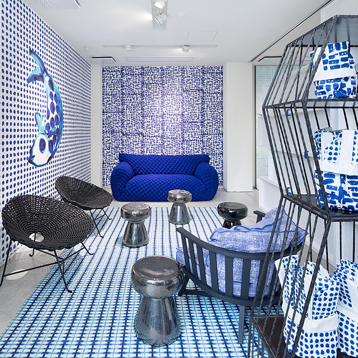 Dots Wallpaper - Blue - NLXL - PNO - 02 - Premier Wallcovering