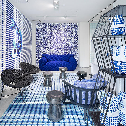 Dots Wallpaper - Blue - NLXL - PNO - 02 - Premier Wallcovering