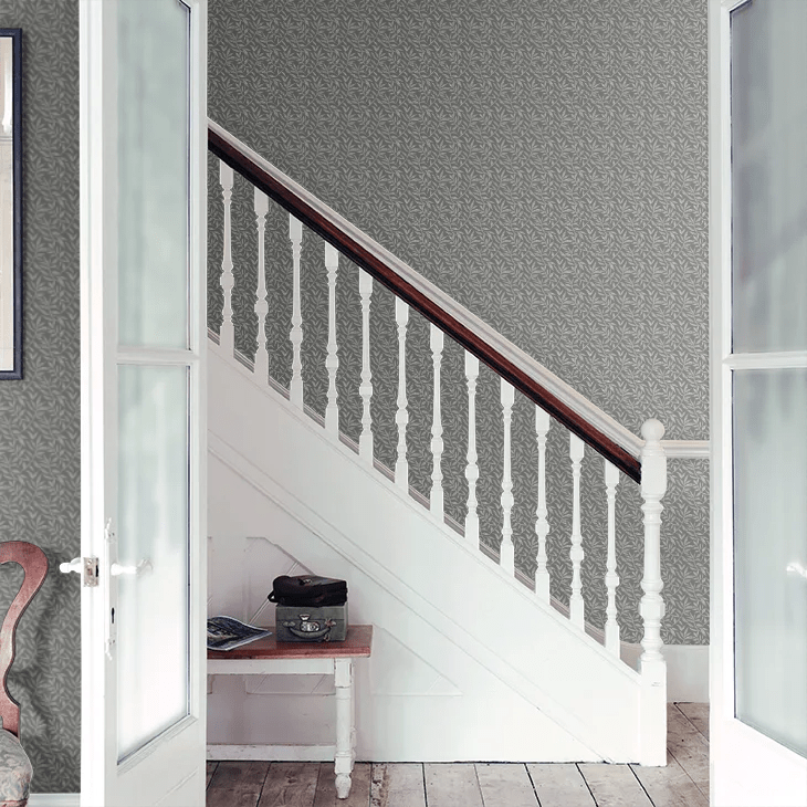 Dotty Leaf Wallpaper - Charcoal - Ohpopsi - RON50144W - Premier Wallcovering