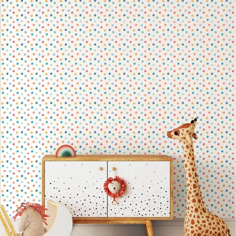 Dotty Wallpaper - Teal Mix - Hoopla Walls - HWA1318W - Premier Wallcovering