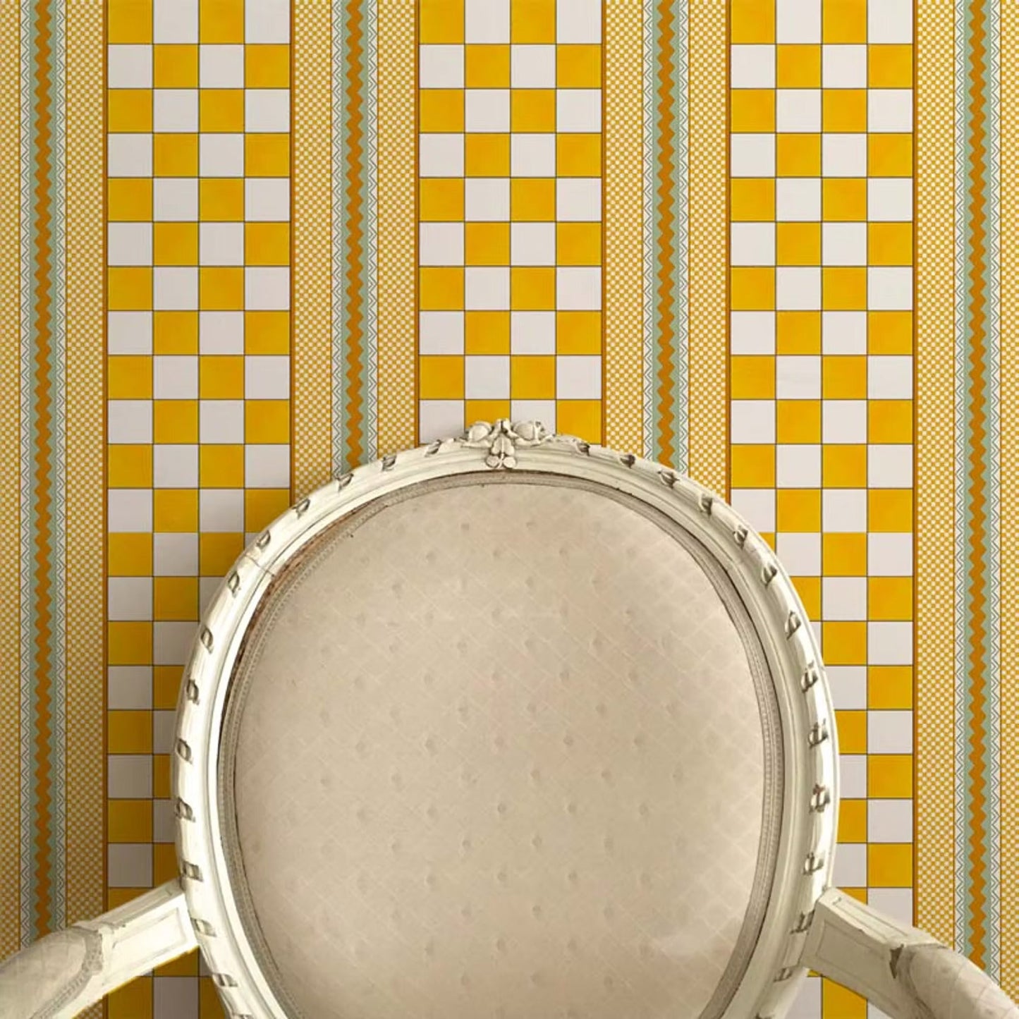 Double Check Wallpaper - Yellow - Ottoline - W/C&S/104/2 - Premier Wallcovering
