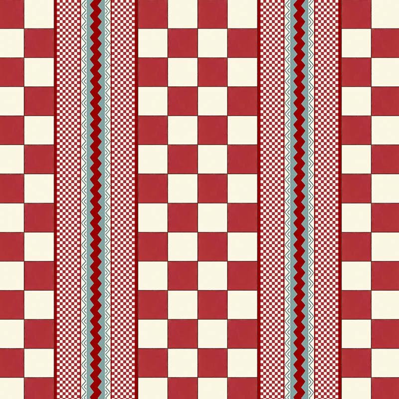Double Check Wallpaper - Red - Ottoline - W/C&S/104/1 - Premier Wallcovering