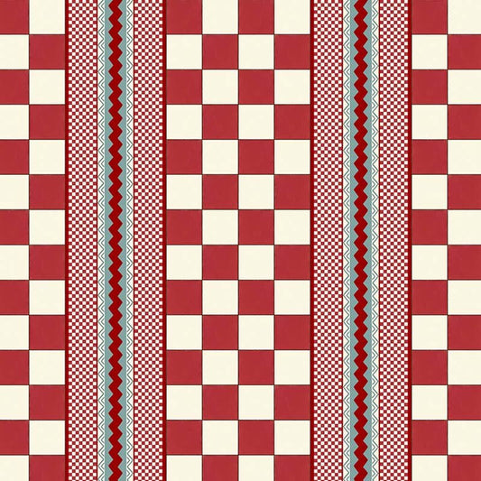 Double Check Wallpaper - Red - Ottoline - W/C&S/104/1 - Premier Wallcovering