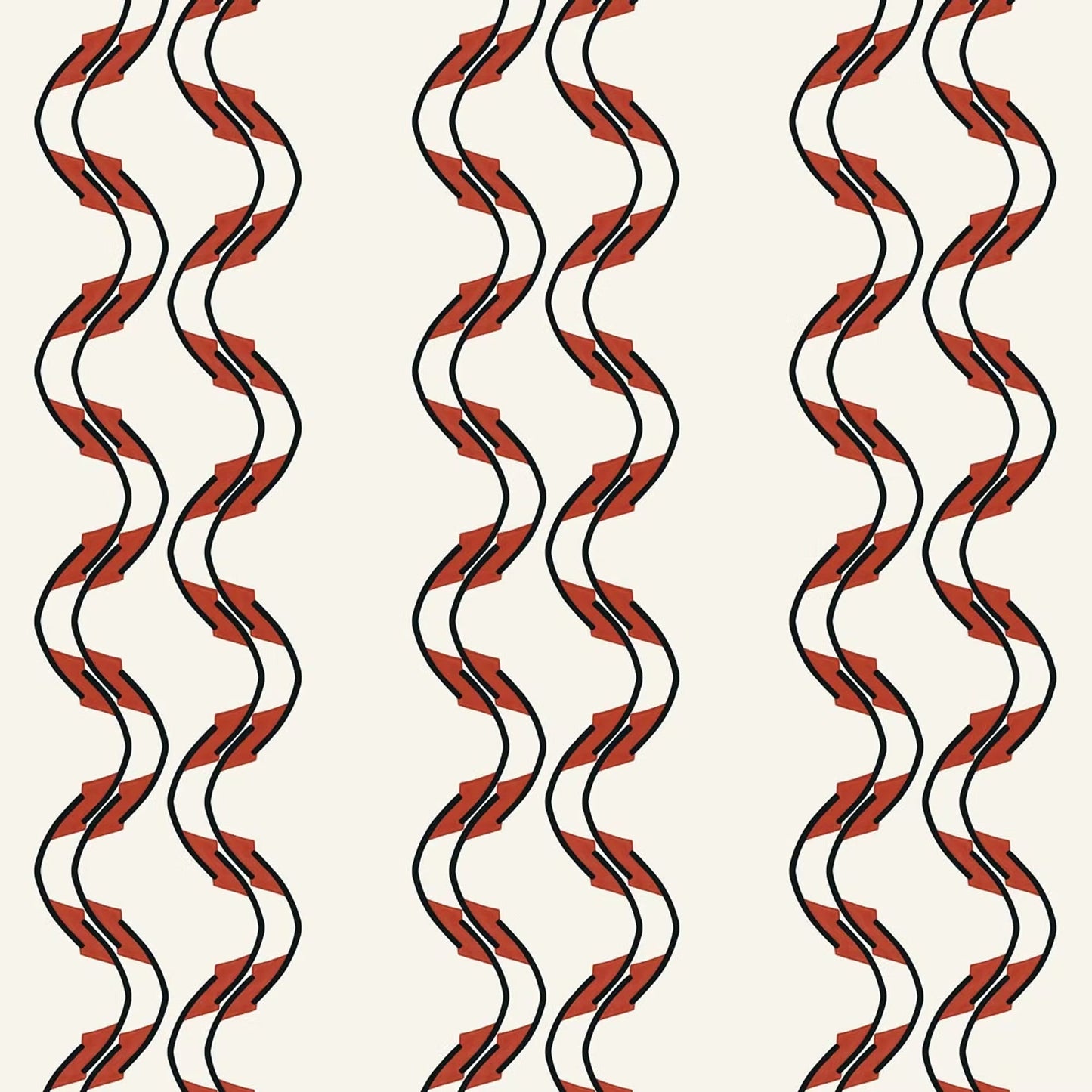 Double Swirl Wallpaper - Rusty Orange - Ottoline - W/SWIR/103/1 - Premier Wallcovering
