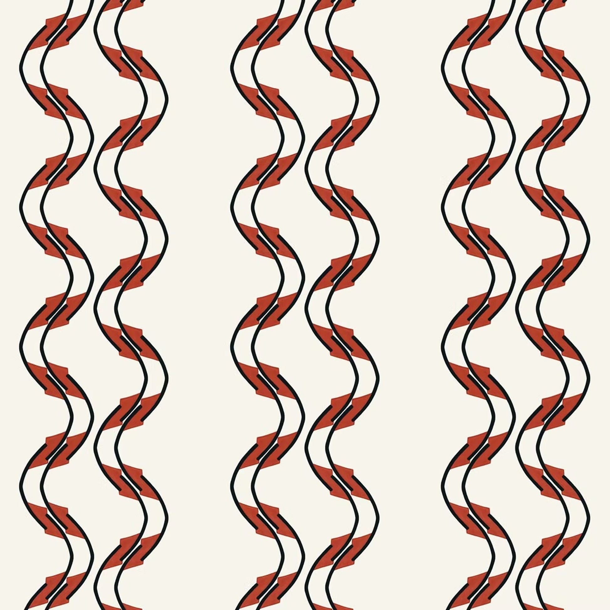 Double Swirl Wallpaper - Rusty Orange - Ottoline - W/SWIR/103/1 - Premier Wallcovering