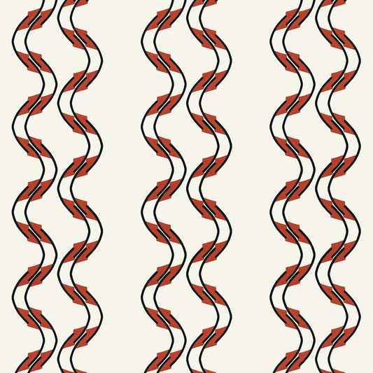 Double Swirl Wallpaper - Rusty Orange - Ottoline - W/SWIR/103/1 - Premier Wallcovering