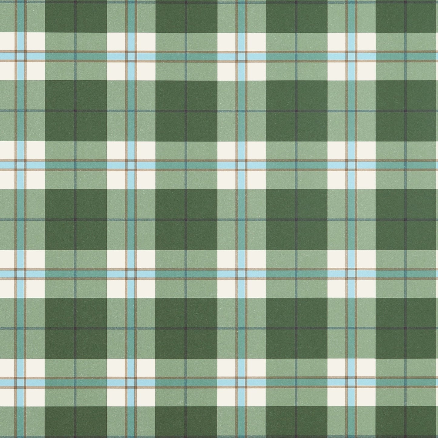 Douglas Plaid Wallpaper - Green - Thibaut - T44071 - Premier Wallcovering