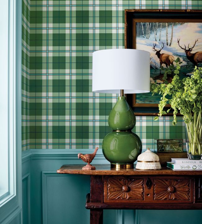 Douglas Plaid Wallpaper - Slate - Thibaut - T44069 - Premier Wallcovering