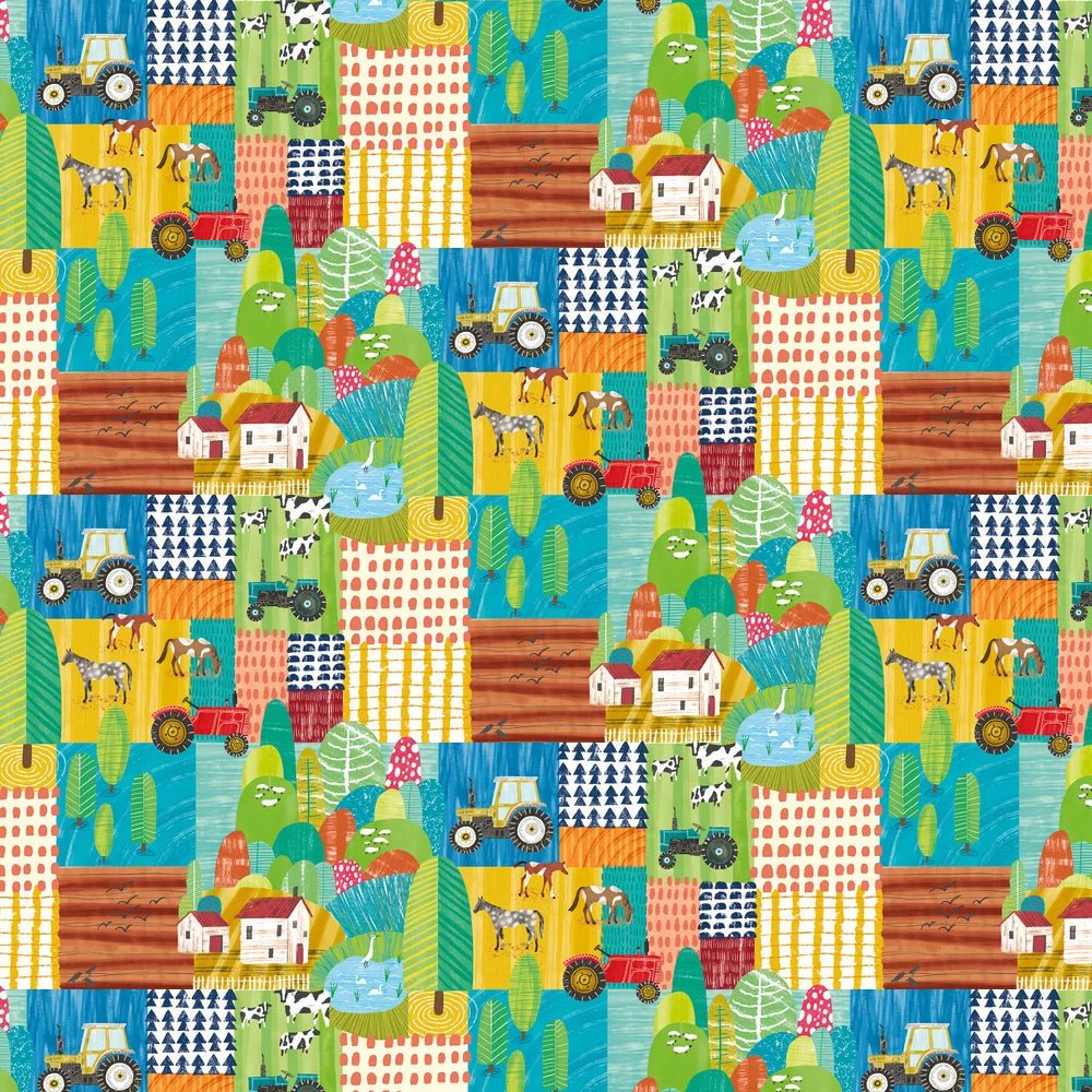 Down On The Farm Wallpaper - Teal Twist - Ohpopsi - WGU50118W - Premier Wallcovering