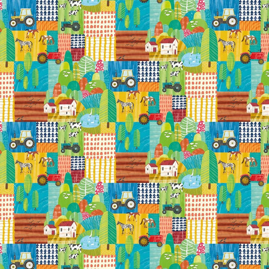 Down On The Farm Wallpaper - Teal Twist - Ohpopsi - WGU50118W - Premier Wallcovering