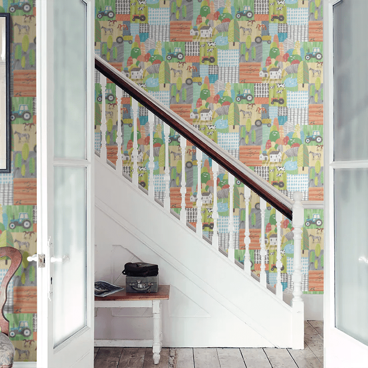 Down On The Farm Wallpaper - Sherbet Pastel - Ohpopsi - WGU50121W - Premier Wallcovering