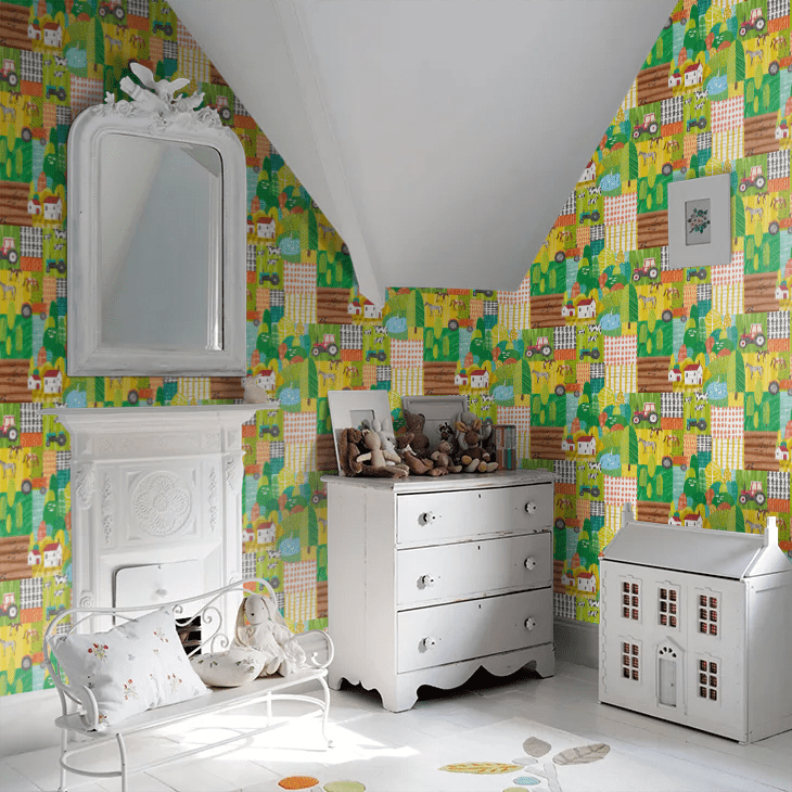 Down On The Farm Wallpaper - Apple Citrus - Ohpopsi - WGU50120W - Premier Wallcovering